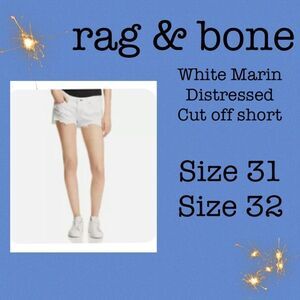 Rag & bone white Marin cut off shorts